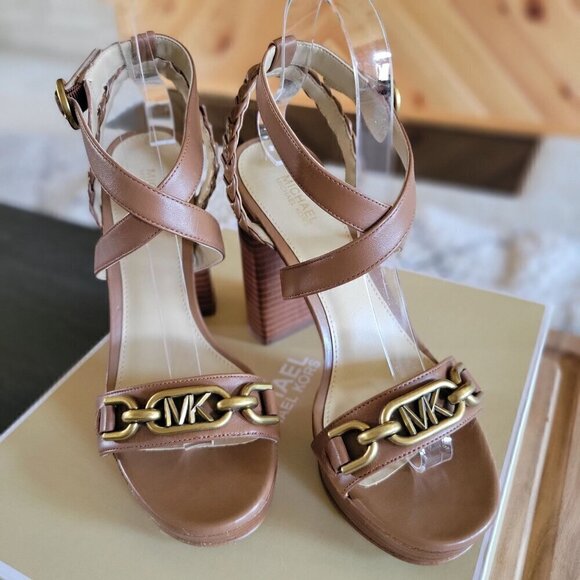 Michael Kors Women’s Sandals Kailey Platform Leather SZ 6.5M - Picture 3 of 8